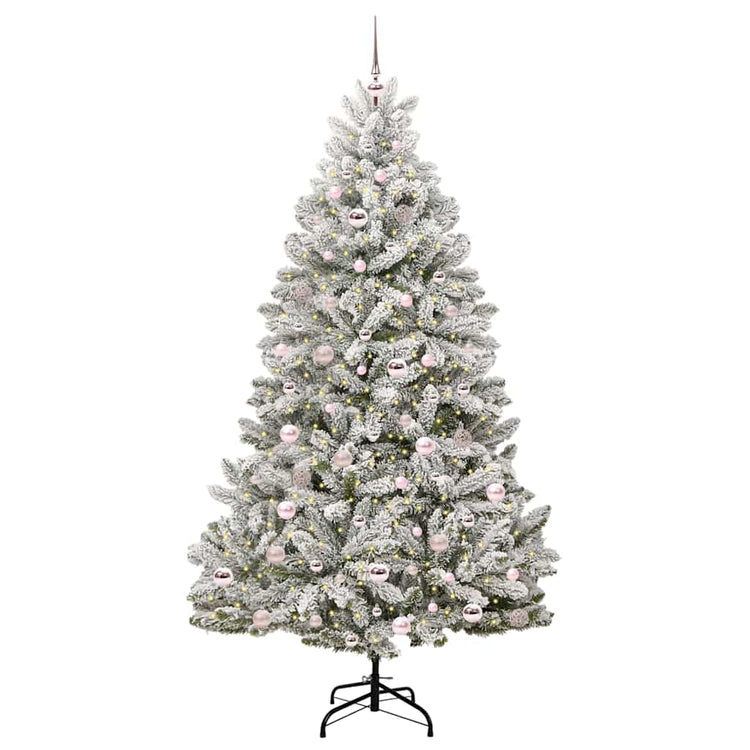Vidaxx sapin de Noël artificiel avec 300 LED vert et blanc 210 cm PVC et métal