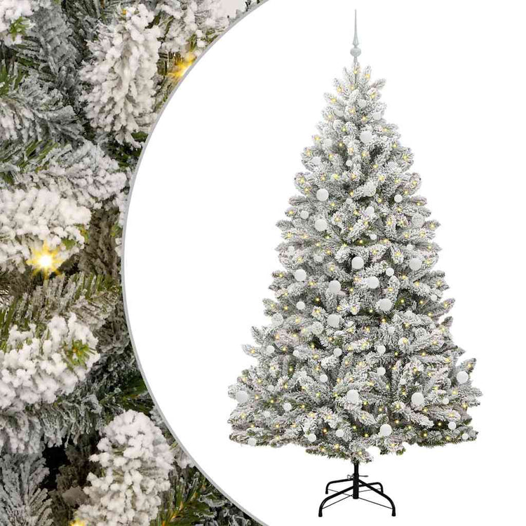 Vidaxx sapin de Noël artificiel avec 300 LED vert et blanc 210 cm PVC et métal
