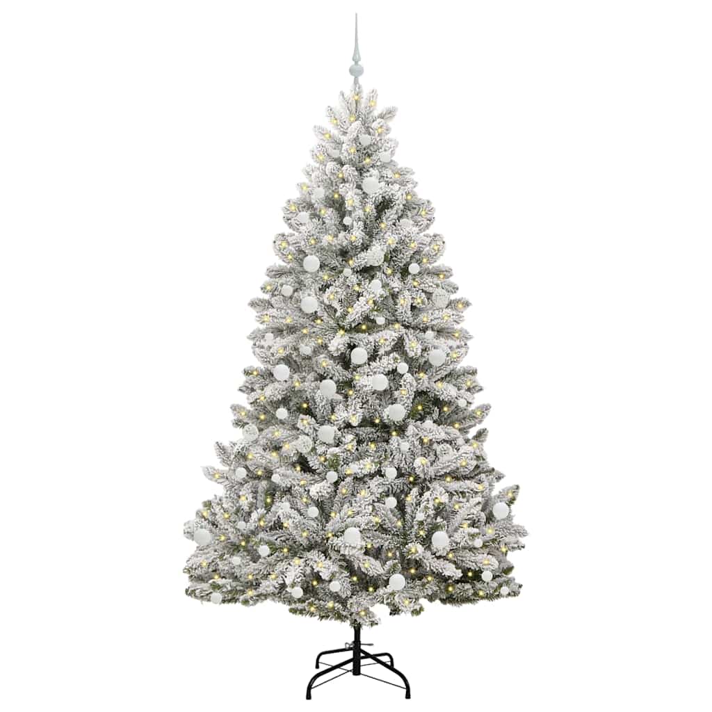 Vidaxx sapin de Noël artificiel avec 300 LED vert et blanc 210 cm PVC et métal
