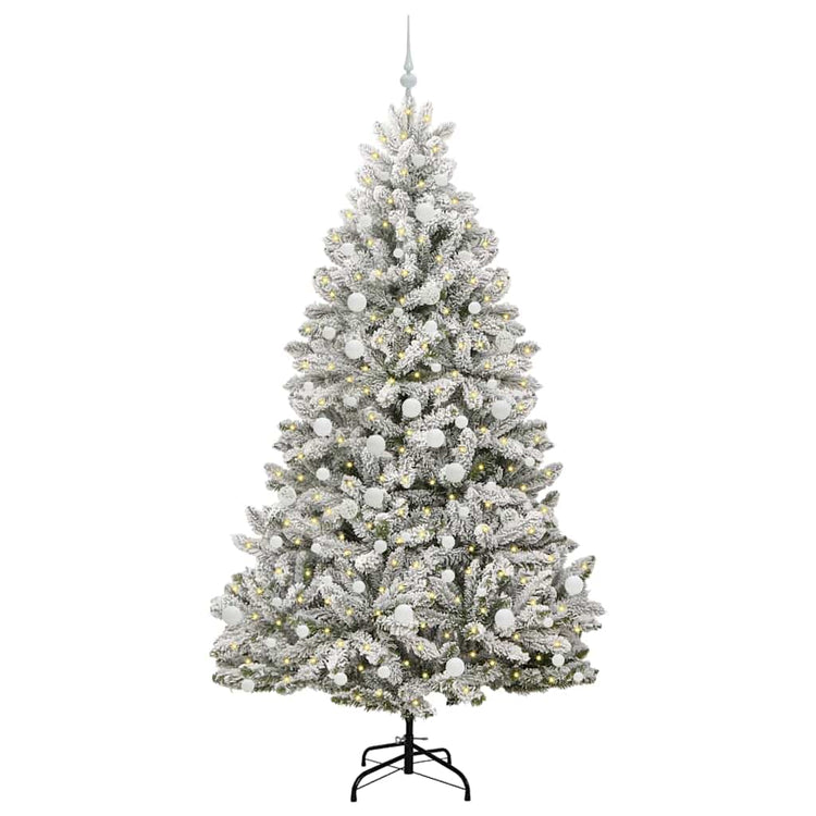 Vidaxx sapin de Noël artificiel avec 300 LED vert et blanc 210 cm PVC et métal