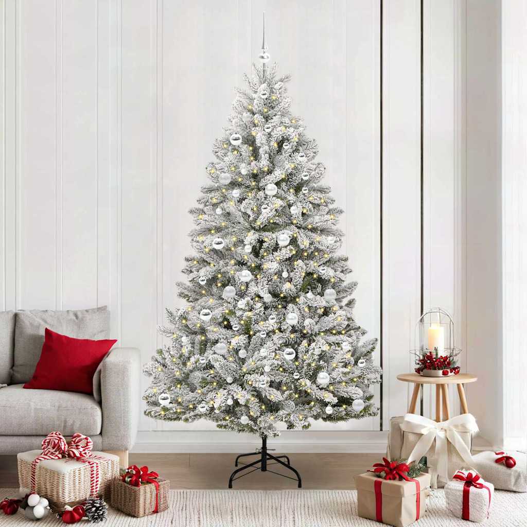 Vidaxx sapin de Noël artificiel avec 300 LED vert et blanc 210 cm PVC et métal
