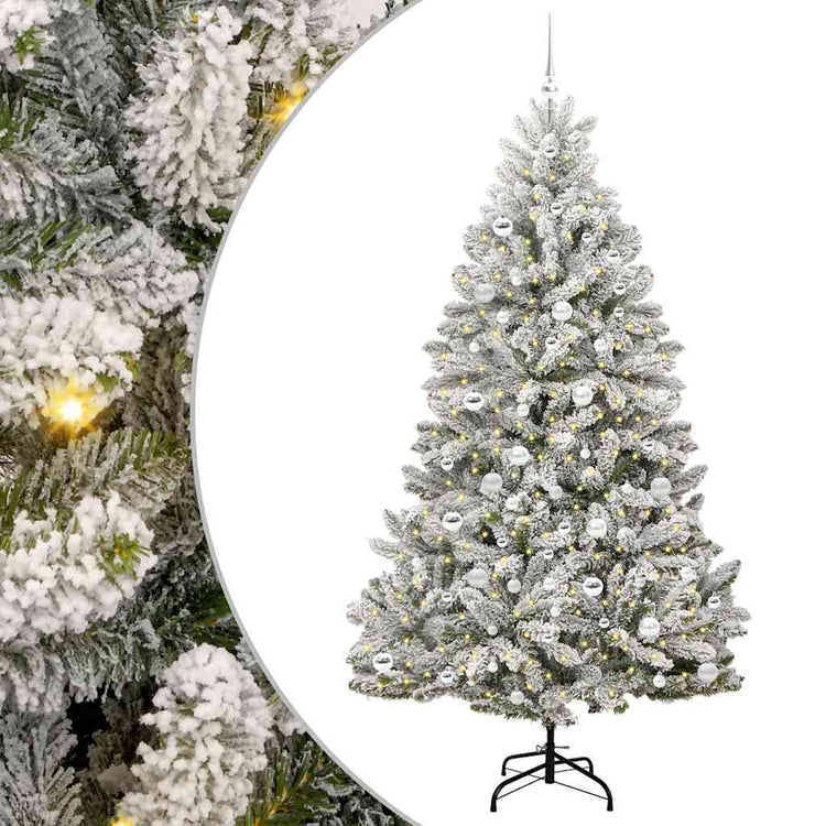 Vidaxx sapin de Noël artificiel avec 300 LED vert et blanc 210 cm PVC et métal