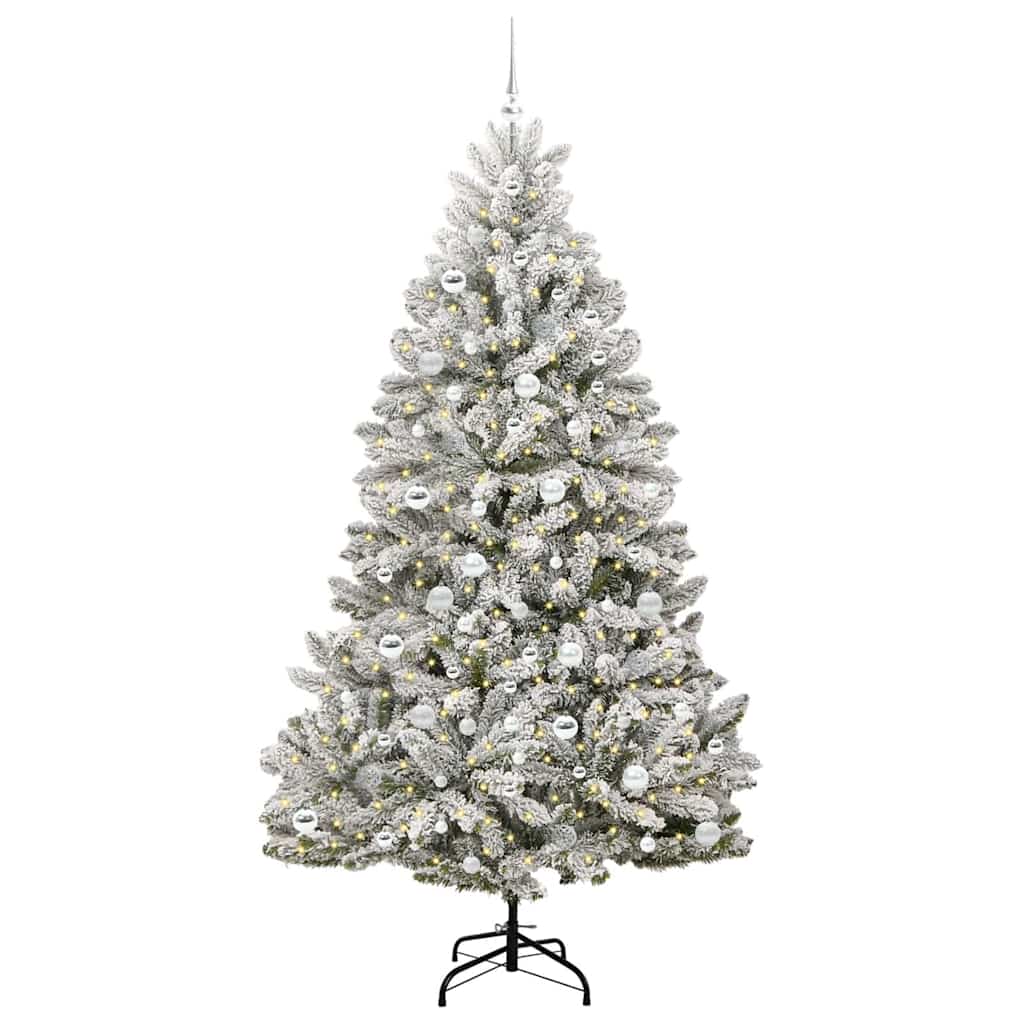 Vidaxx sapin de Noël artificiel avec 300 LED vert et blanc 210 cm PVC et métal