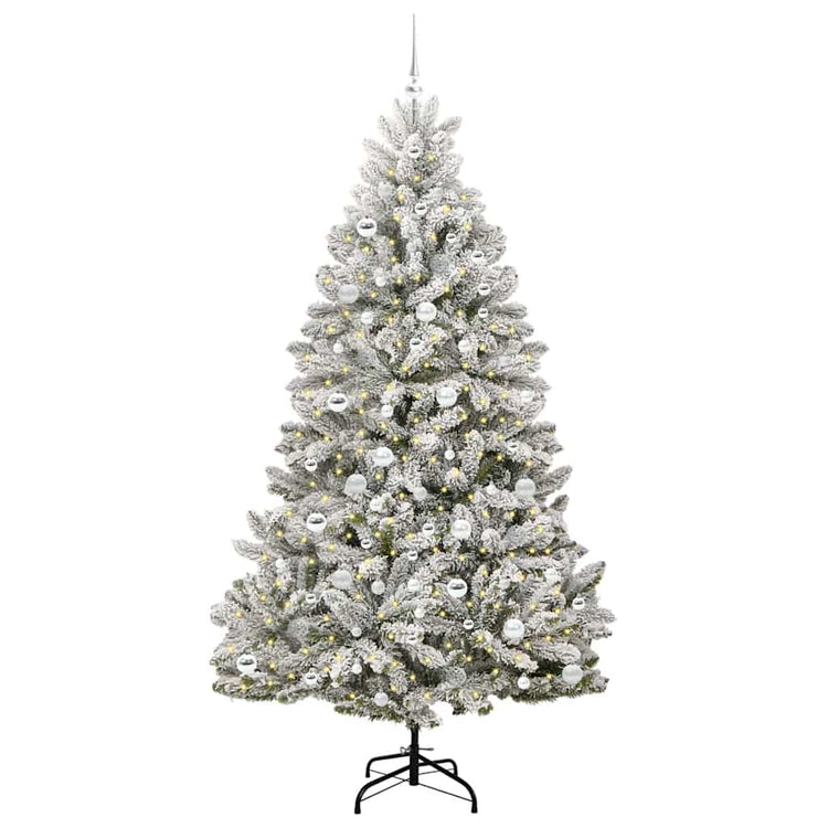 Vidaxx sapin de Noël artificiel avec 300 LED vert et blanc 210 cm PVC et métal