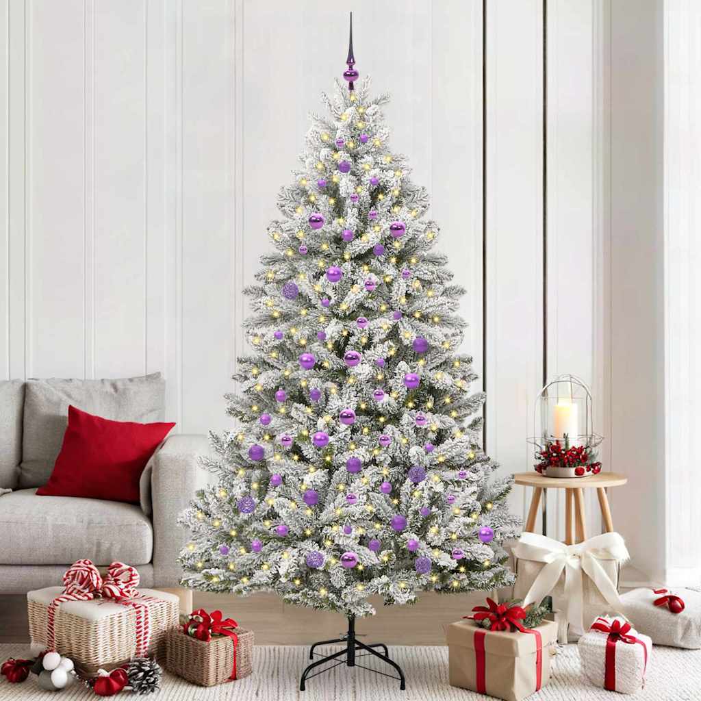 Vidaxx sapin de Noël artificiel avec 300 LED vert et blanc 210 cm PVC et métal