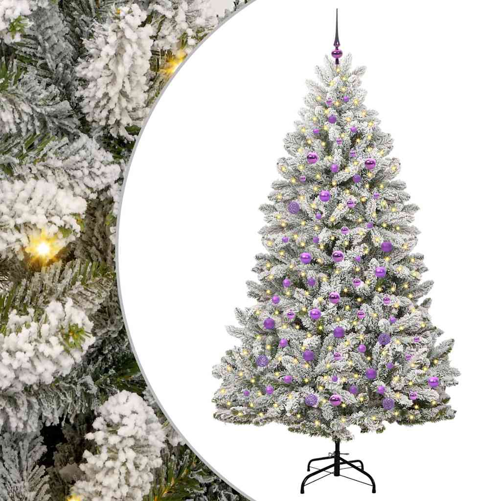 Vidaxx sapin de Noël artificiel avec 300 LED vert et blanc 210 cm PVC et métal