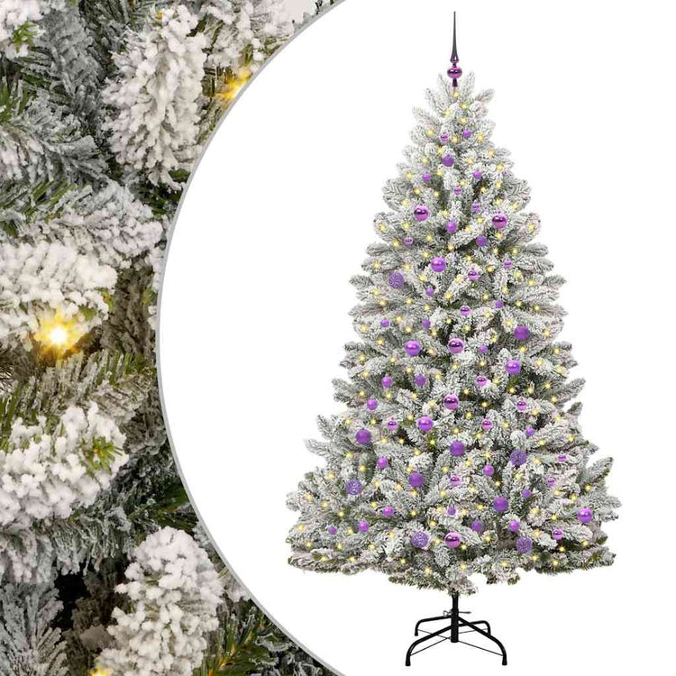 Vidaxx sapin de Noël artificiel avec 300 LED vert et blanc 210 cm PVC et métal