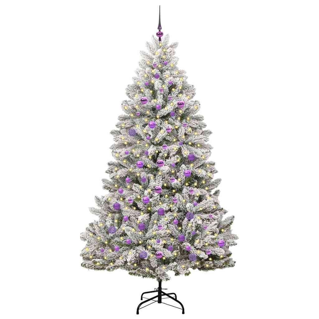 Vidaxx sapin de Noël artificiel avec 300 LED vert et blanc 210 cm PVC et métal