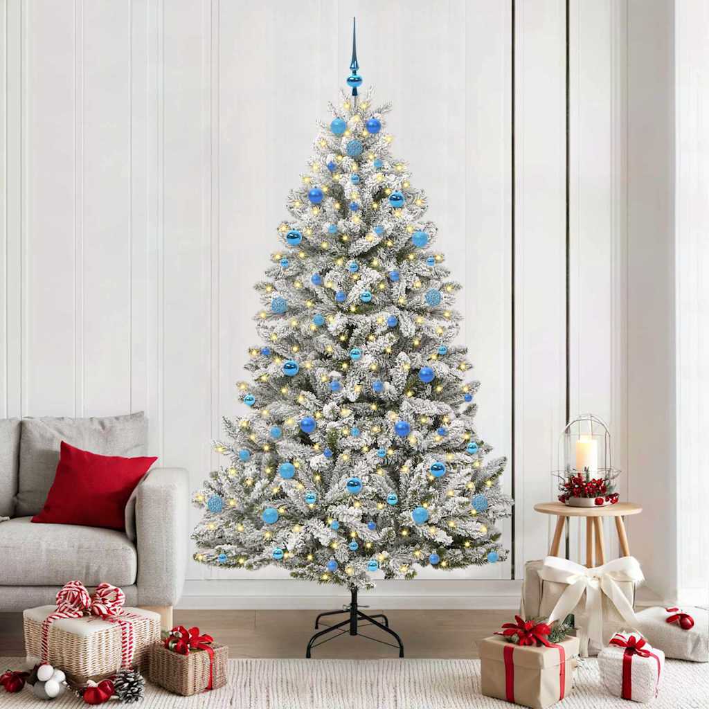 Vidaxx sapin de Noël artificiel avec 300 LED vert et blanc 210 cm PVC et métal