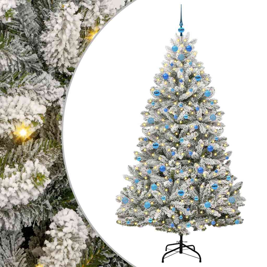 Vidaxx sapin de Noël artificiel avec 300 LED vert et blanc 210 cm PVC et métal