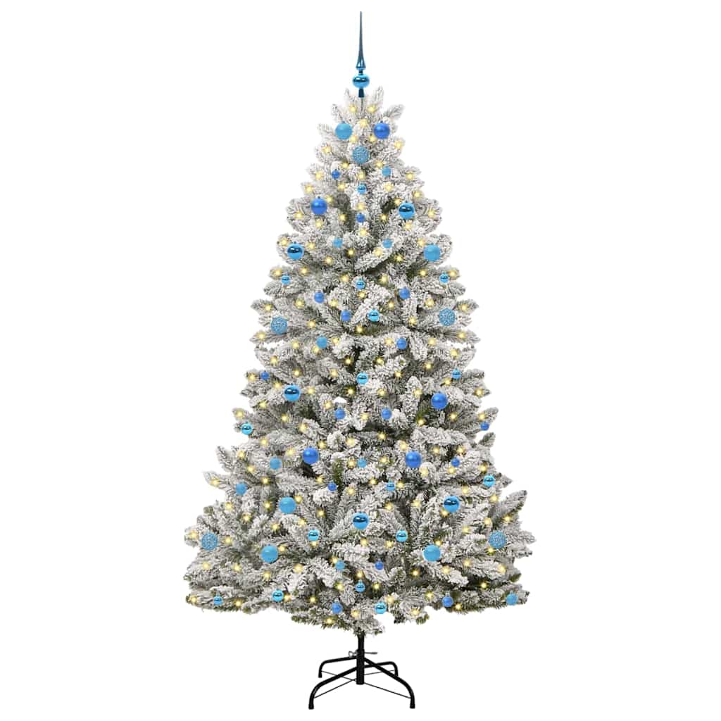 Vidaxx sapin de Noël artificiel avec 300 LED vert et blanc 210 cm PVC et métal