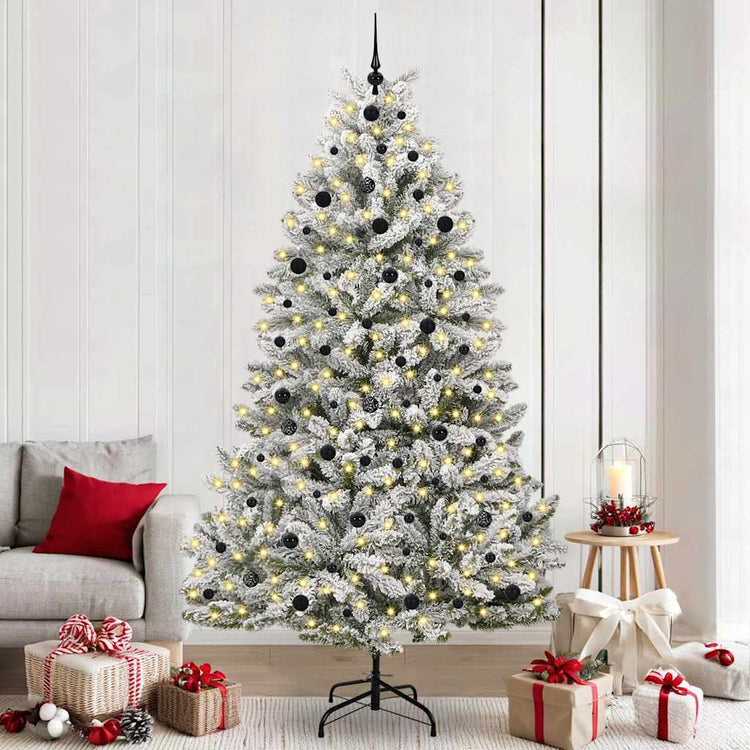 Vidaxx sapin de Noël artificiel avec 300 LED vert et blanc, 240 cm PVC et métal