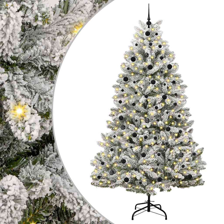 Vidaxx sapin de Noël artificiel avec 300 LED vert et blanc, 240 cm PVC et métal