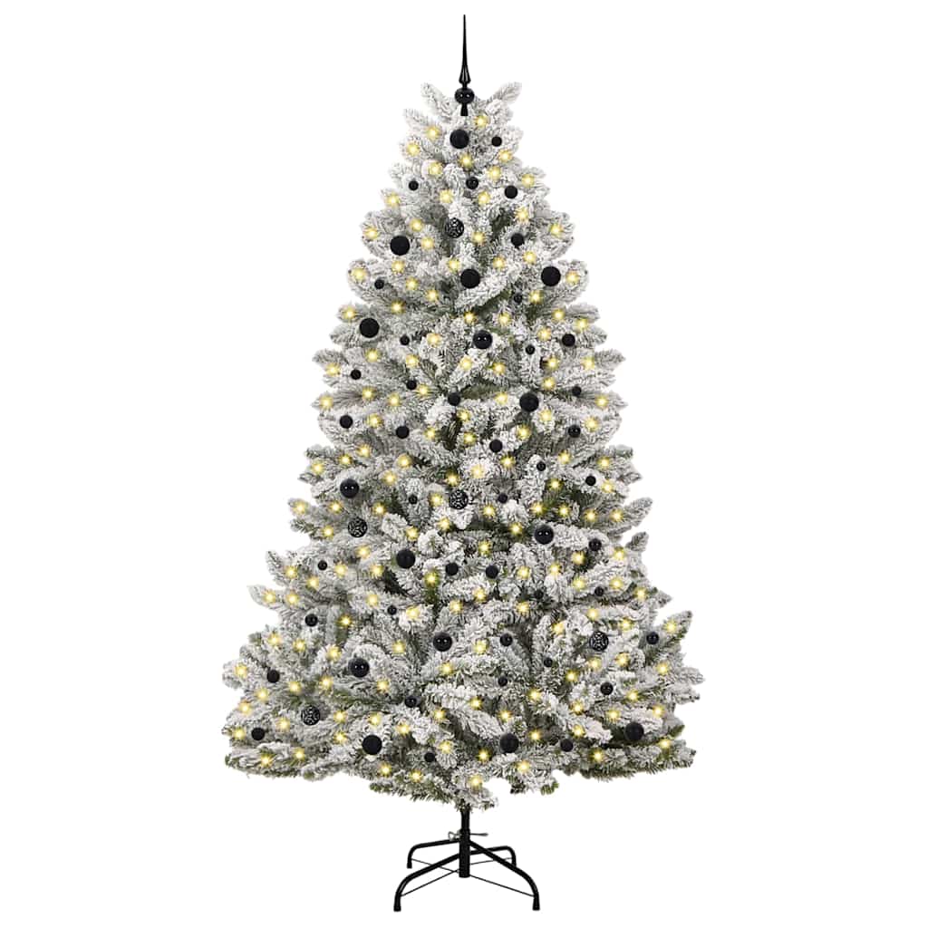 Vidaxx sapin de Noël artificiel avec 300 LED vert et blanc, 240 cm PVC et métal