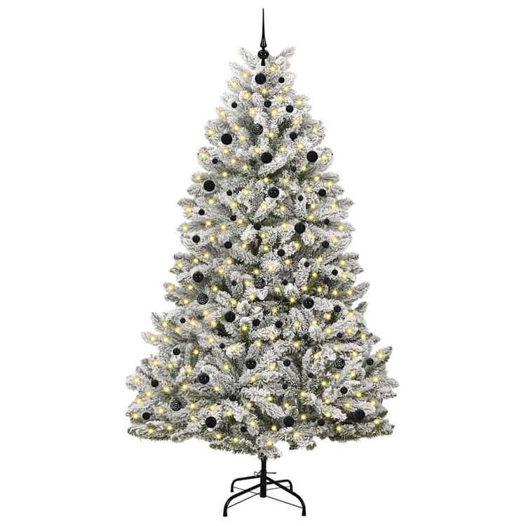 Vidaxx sapin de Noël artificiel avec 300 LED vert et blanc, 240 cm PVC et métal
