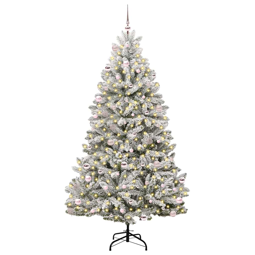 Vidaxx sapin de Noël artificiel avec 300 LED vert et blanc, 240 cm PVC et métal