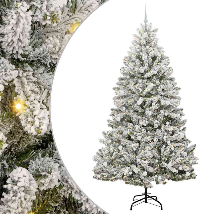 Vidaxx sapin de Noël artificiel avec 300 LED vert et blanc, 240 cm PVC et métal