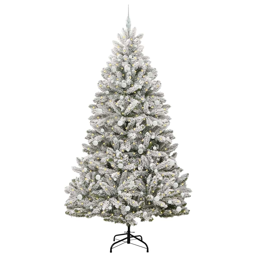 Vidaxx sapin de Noël artificiel avec 300 LED vert et blanc, 240 cm PVC et métal