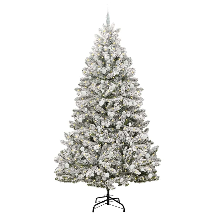 Vidaxx sapin de Noël artificiel avec 300 LED vert et blanc, 240 cm PVC et métal