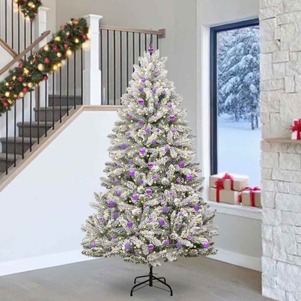 Vidaxx sapin de Noël artificiel avec 300 LED vert et blanc, 240 cm PVC et métal