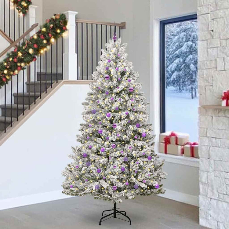 Vidaxx sapin de Noël artificiel avec 300 LED vert et blanc, 240 cm PVC et métal