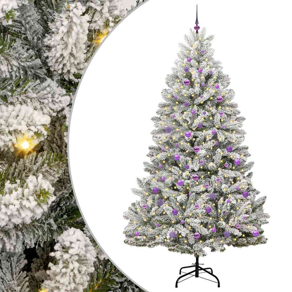 Vidaxx sapin de Noël artificiel avec 300 LED vert et blanc, 240 cm PVC et métal