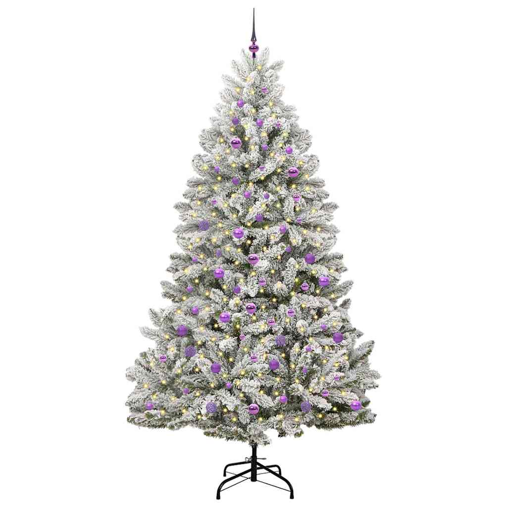 Vidaxx sapin de Noël artificiel avec 300 LED vert et blanc, 240 cm PVC et métal