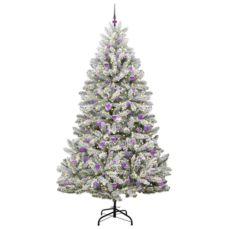 Vidaxx sapin de Noël artificiel avec 300 LED vert et blanc, 240 cm PVC et métal