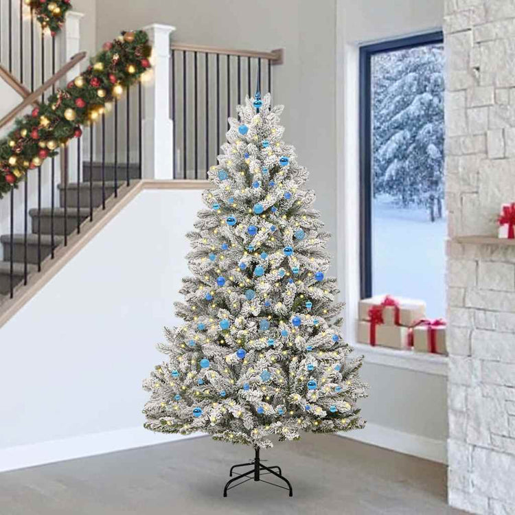 Vidaxx sapin de Noël artificiel avec 300 LED vert et blanc, 240 cm PVC et métal