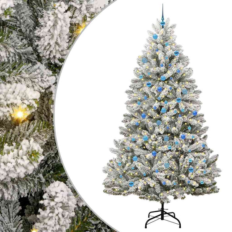 Vidaxx sapin de Noël artificiel avec 300 LED vert et blanc, 240 cm PVC et métal