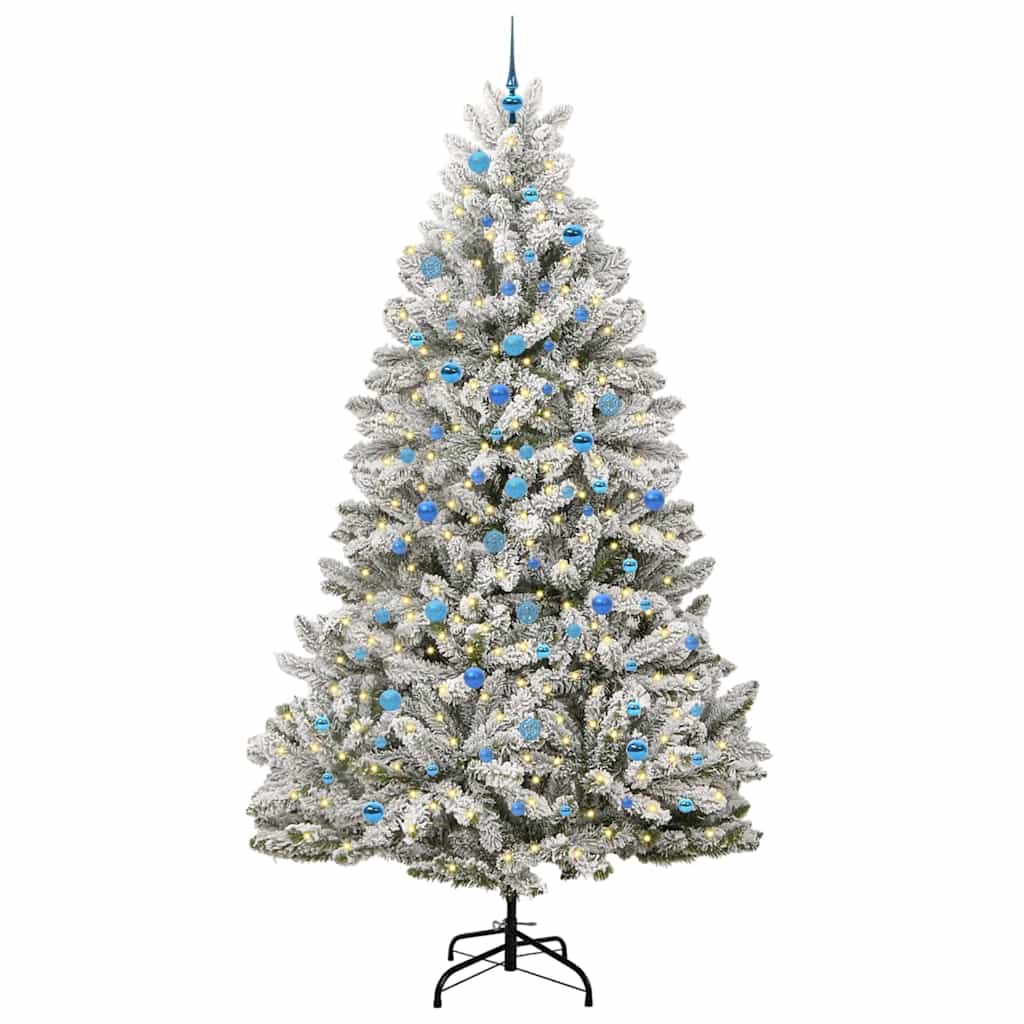 Vidaxx sapin de Noël artificiel avec 300 LED vert et blanc, 240 cm PVC et métal