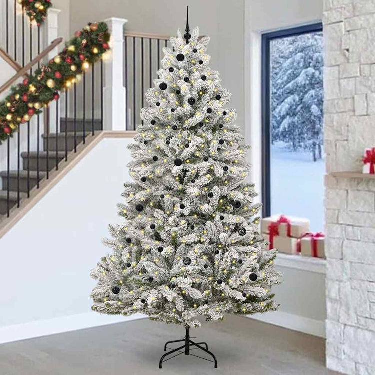 Vidaxx sapin de Noël artificiel avec 300 LED vertes et blanches, 270 cm PVC et métal