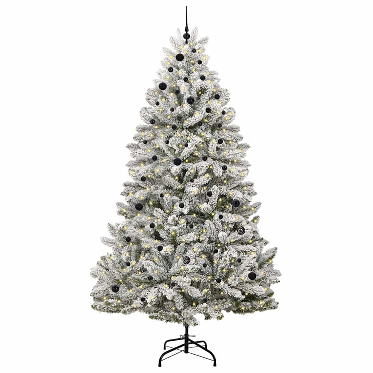 Vidaxx sapin de Noël artificiel avec 300 LED vertes et blanches, 270 cm PVC et métal
