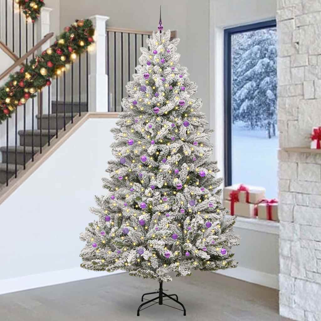 Vidaxx sapin de Noël artificiel avec 300 LED vertes et blanches, 270 cm PVC et métal