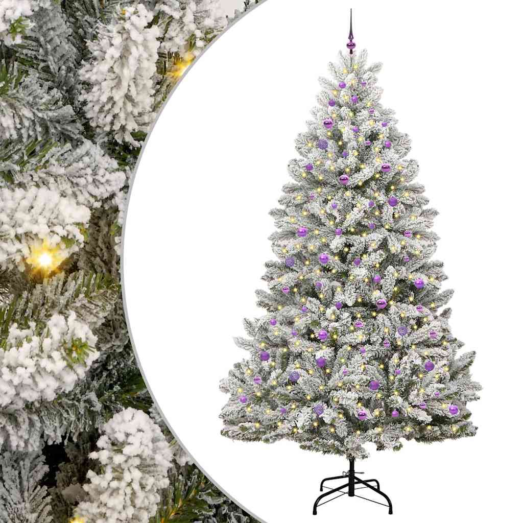 Vidaxx sapin de Noël artificiel avec 300 LED vertes et blanches, 270 cm PVC et métal