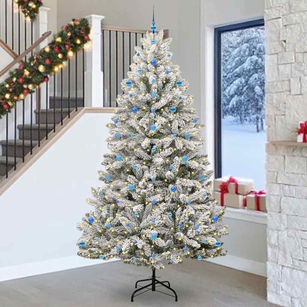 Vidaxx sapin de Noël artificiel avec 300 LED vertes et blanches, 270 cm PVC et métal
