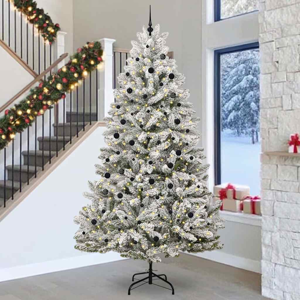 Vidaxx sapin de Noël artificiel avec 300 LED vertes et blanches, 300 cm PVC et métal