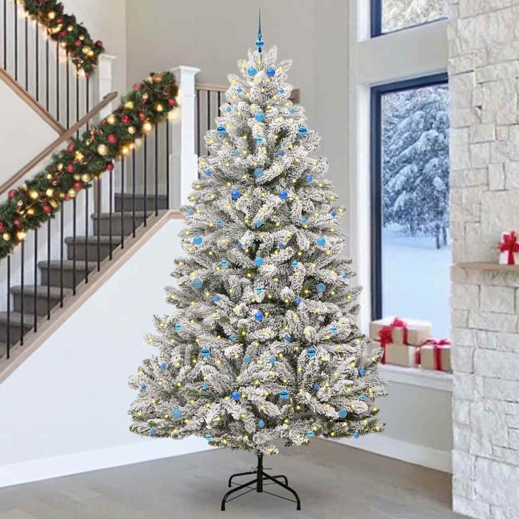 Vidaxx sapin de Noël artificiel avec 300 LED vertes et blanches, 300 cm PVC et métal