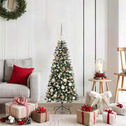 VidaXL sapin de Noël artificiel avec 150 LED vertes, 120 cm PVC et plastique et acier - afbeelding 1
