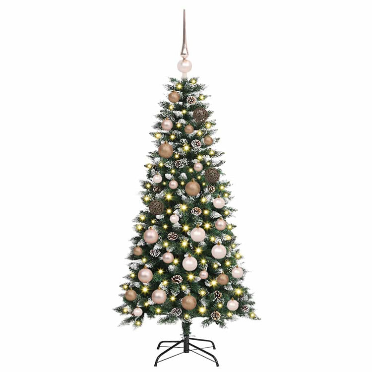 VidaXL sapin de Noël artificiel avec 150 LED vertes, 120 cm PVC et plastique et acier
