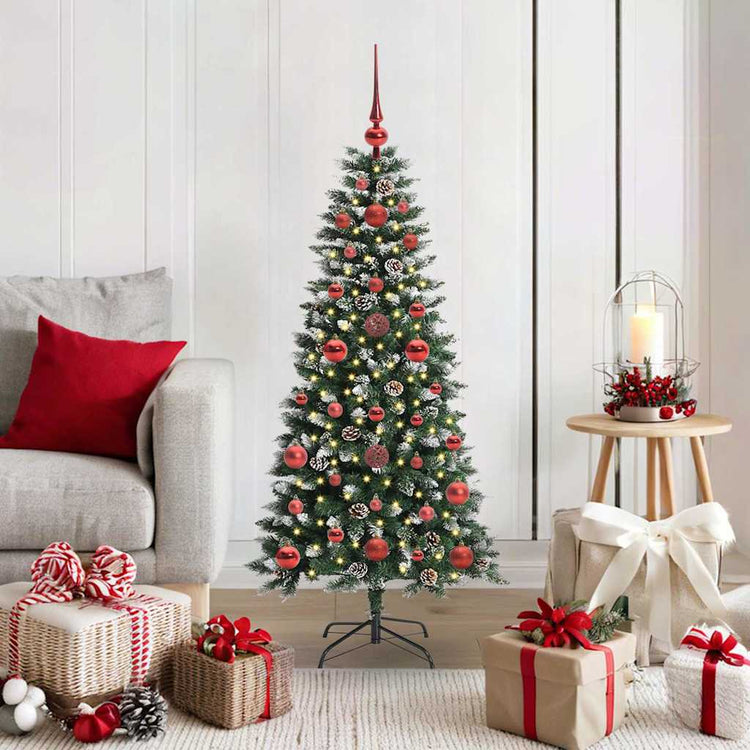 VidaXL sapin de Noël artificiel avec 150 LED vertes, 120 cm PVC et plastique et acier