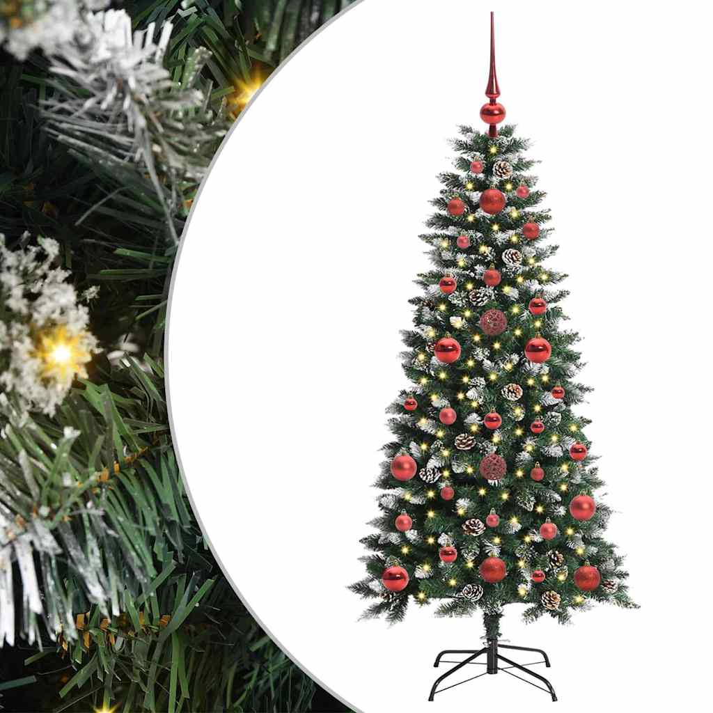 VidaXL sapin de Noël artificiel avec 150 LED vertes, 120 cm PVC et plastique et acier