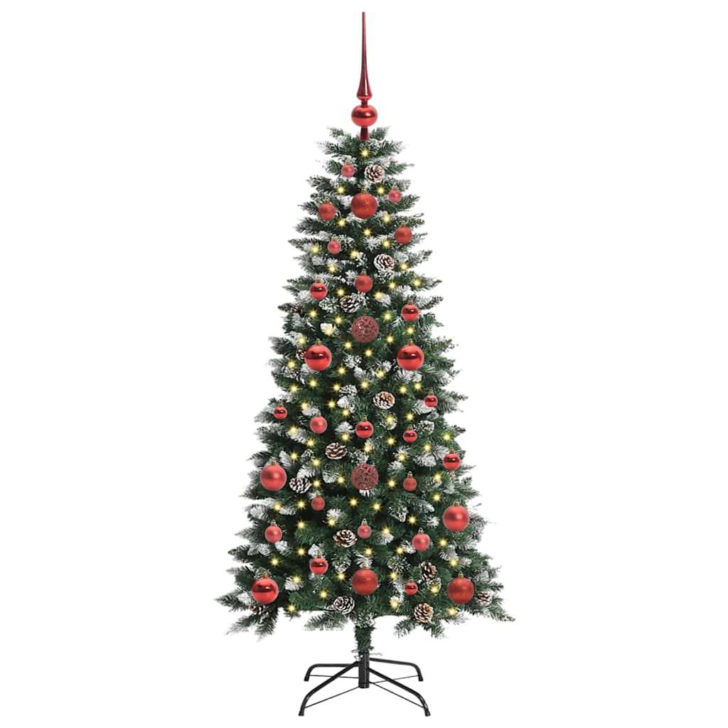 VidaXL sapin de Noël artificiel avec 150 LED vertes, 120 cm PVC et plastique et acier