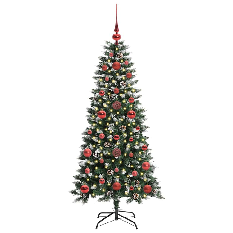 VidaXL sapin de Noël artificiel avec 150 LED vertes, 120 cm PVC et plastique et acier