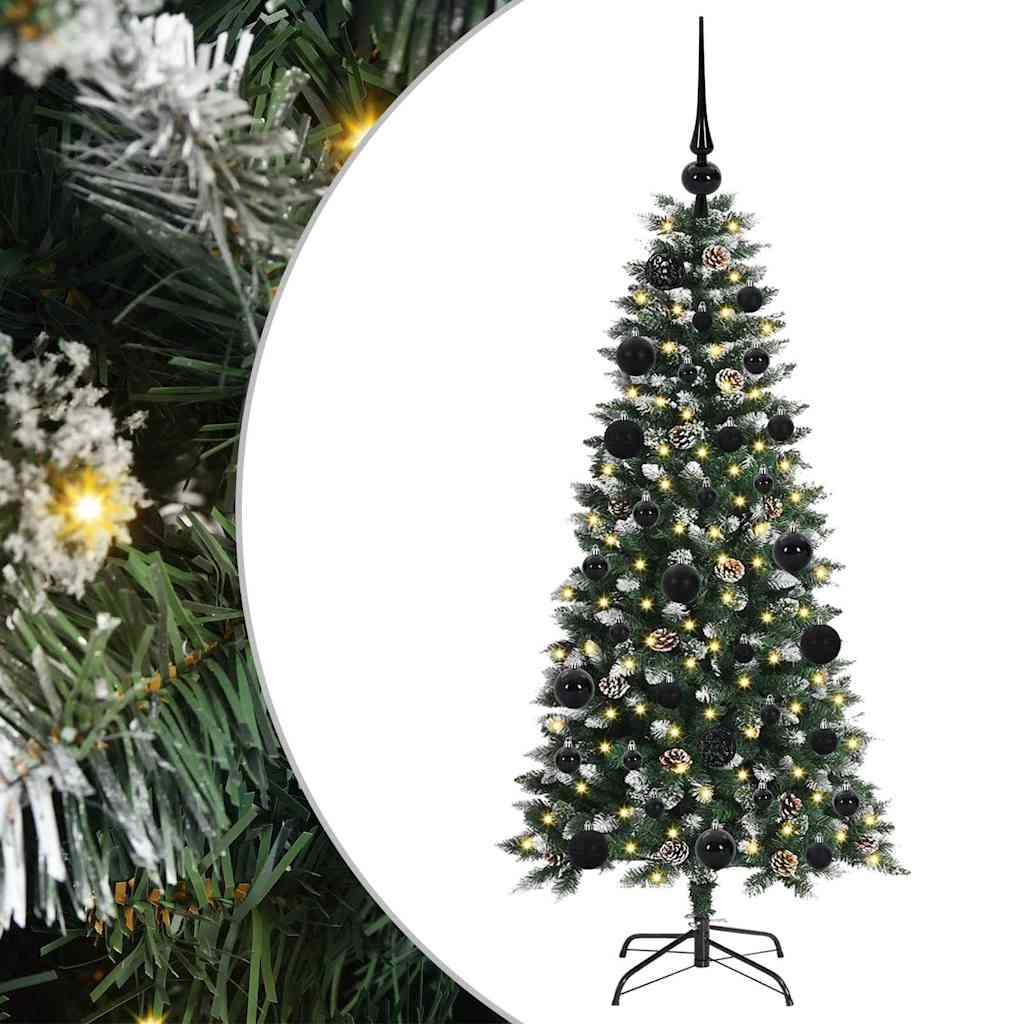 VidaXL sapin de Noël artificiel avec 150 LED vertes, 120 cm PVC et plastique et acier
