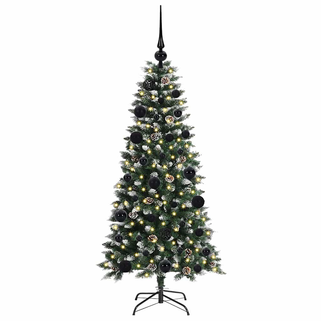 VidaXL sapin de Noël artificiel avec 150 LED vertes, 120 cm PVC et plastique et acier