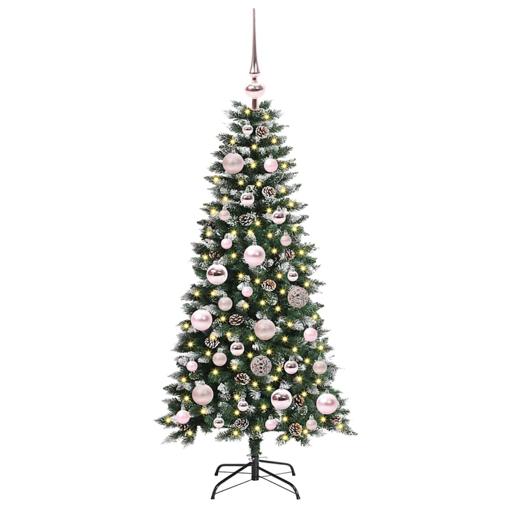 VidaXL sapin de Noël artificiel avec 150 LED vertes, 120 cm PVC et plastique et acier