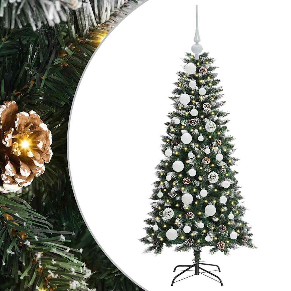 VidaXL sapin de Noël artificiel avec 150 LED vertes, 120 cm PVC et plastique et acier