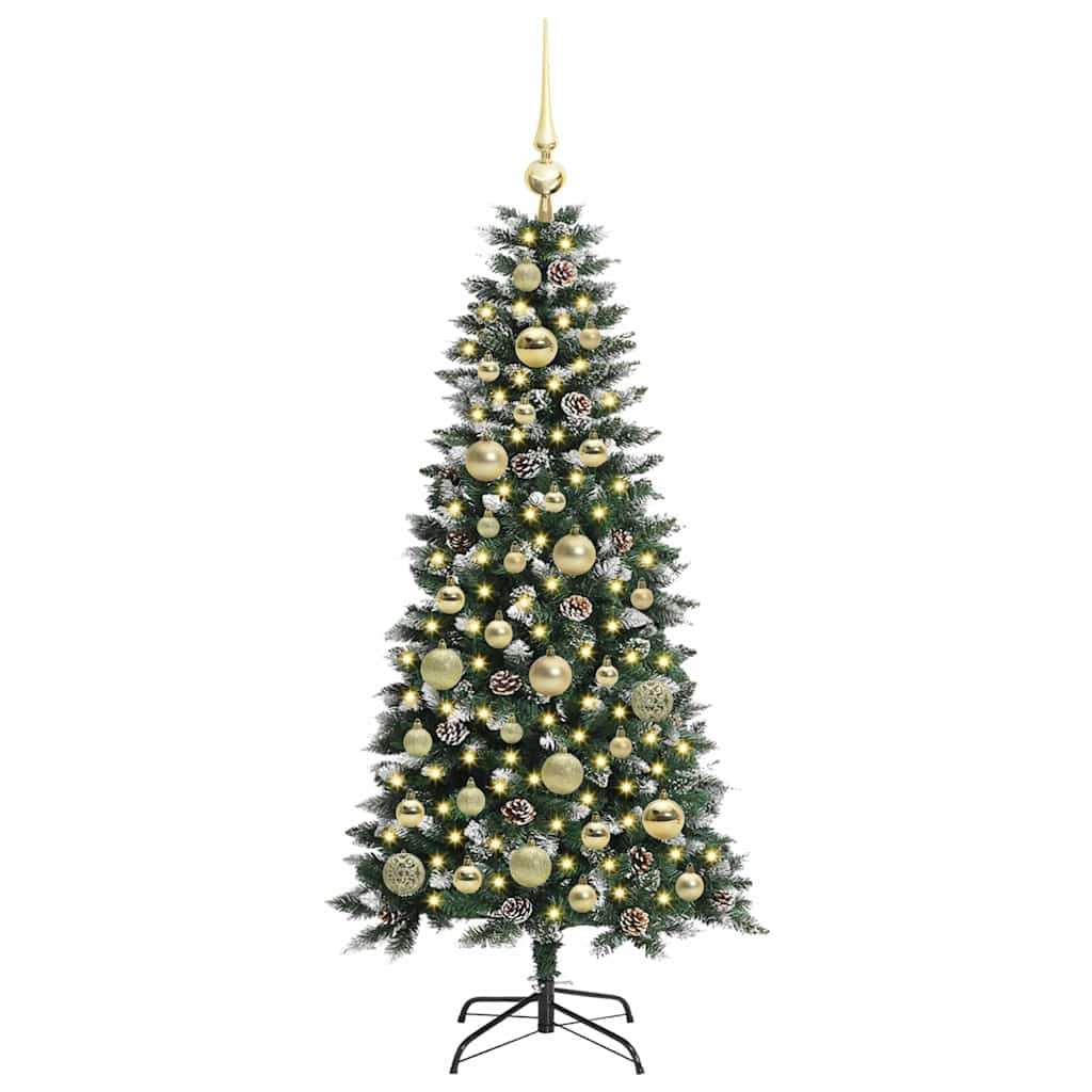 VidaXL sapin de Noël artificiel avec 150 LED vertes, 120 cm PVC et plastique et acier