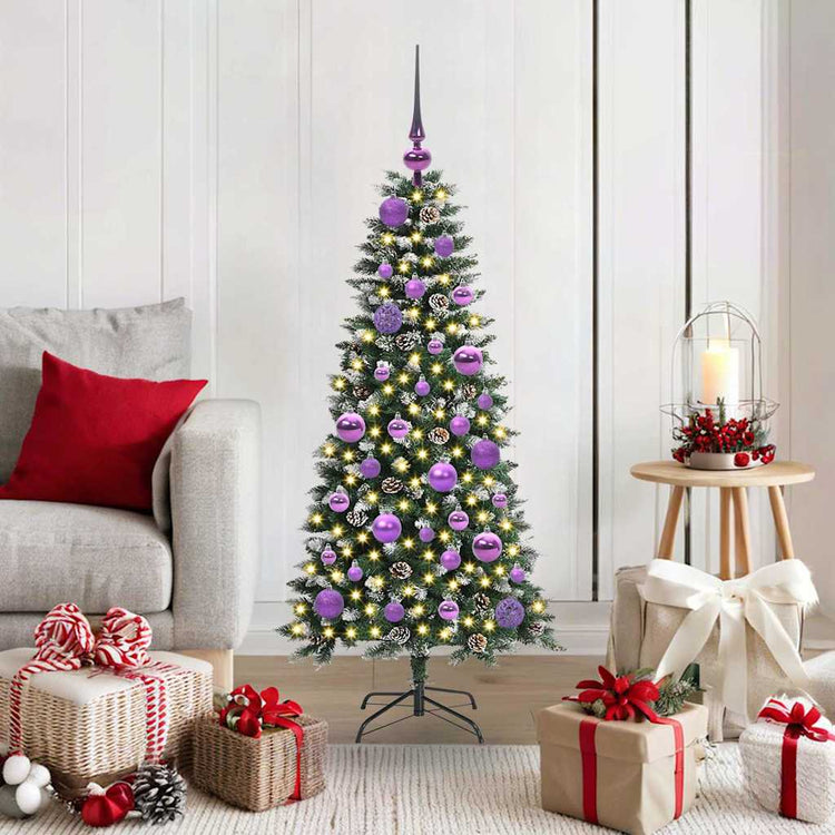 VidaXL sapin de Noël artificiel avec 150 LED vertes, 120 cm PVC et plastique et acier